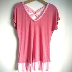 Easel Pink Peplum Top